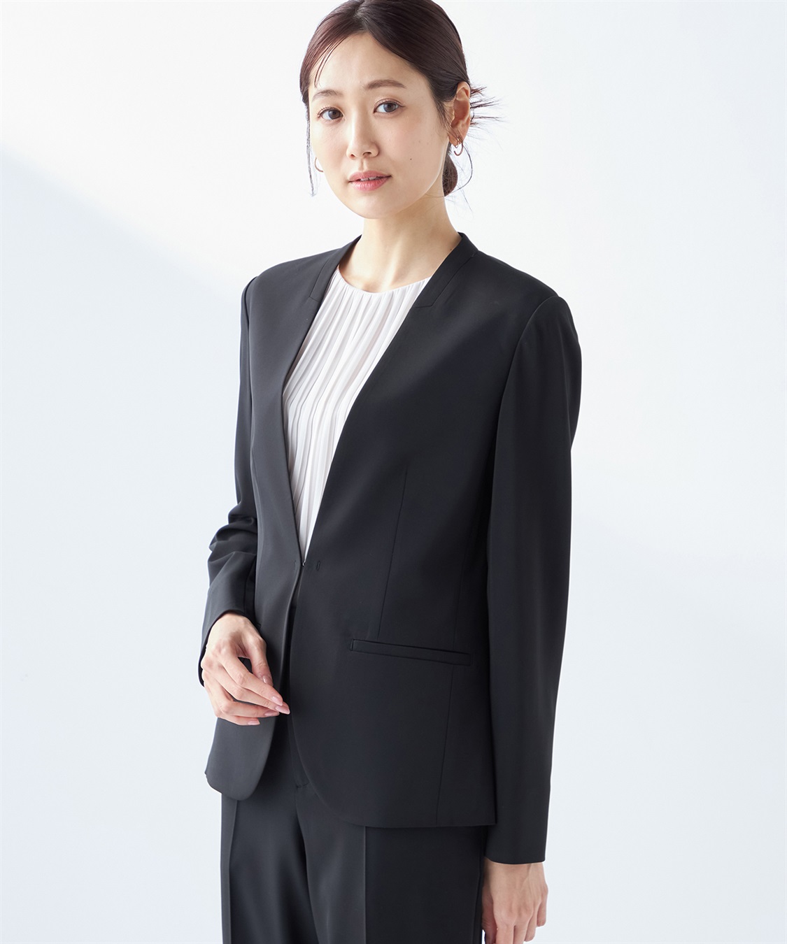 海外ブランドアウトレット通 セットアップ対応】NOIE(R)ノイエノーカラージャケット A/C スーツ・フォーマル・ドレス