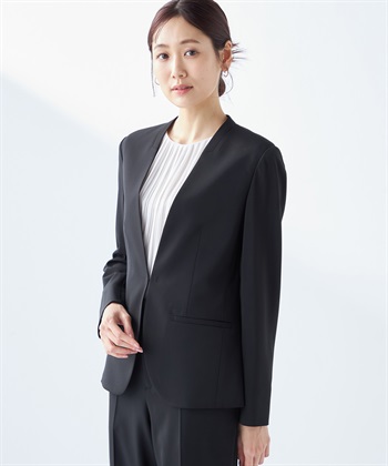 【セットアップ対応】NOIE(R)ノイエノーカラージャケット(ブラック-9号)