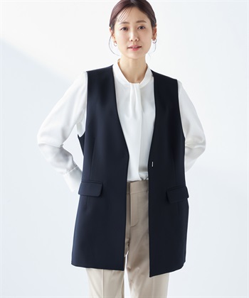 A/C DESIGN BY ALPHA CUBIC 【セットアップ対応】ストレッチロングジレ_variationthumb_2