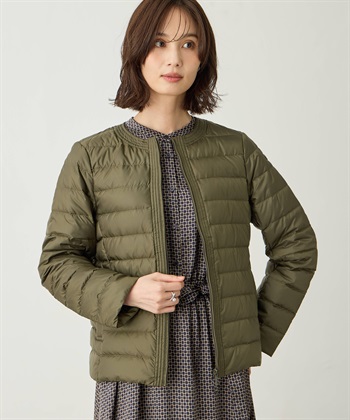 ライトダウンショートコート【軽量】(カーキ-9号)
