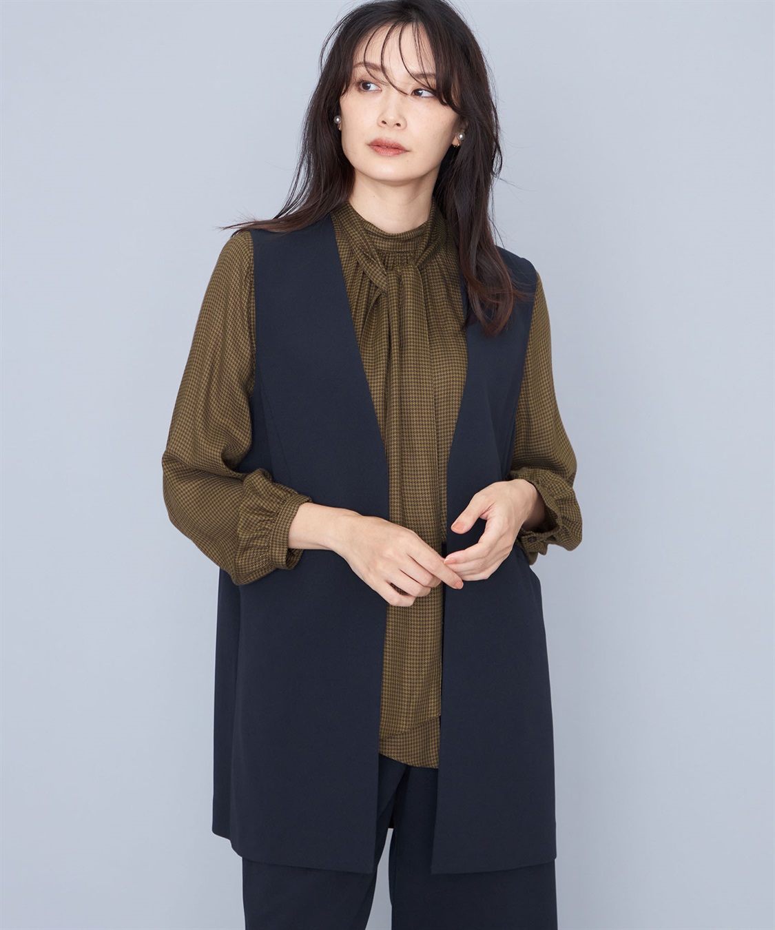 A/C DESIGN BY ALPHA CUBIC 【セットアップ対応】ジョーゼットロングジレ_variation_2