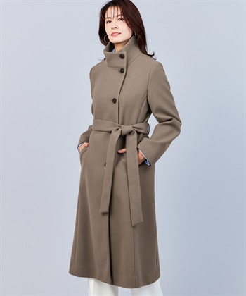 スタンドカラーコート(モカ-9号)