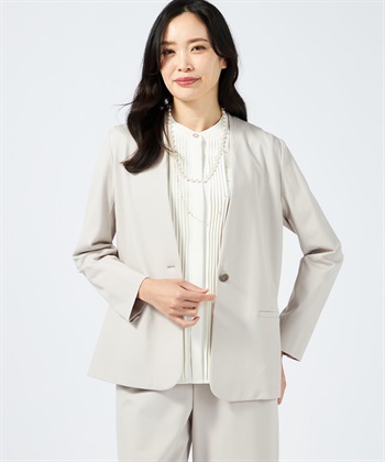 A/C DESIGN BY ALPHA CUBIC ノーカラーリラックスジャケット【美モーションシリーズ】_variationthumb_1