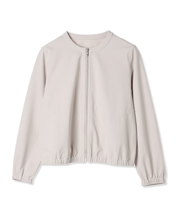 ストレッチノーカラーブルゾン【美モーションシリーズ】(ライトグレー-9号)