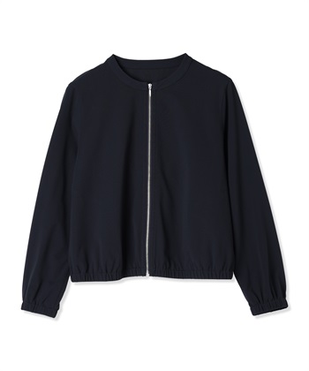 ストレッチノーカラーブルゾン【美モーションシリーズ】(ネイビー-9号)