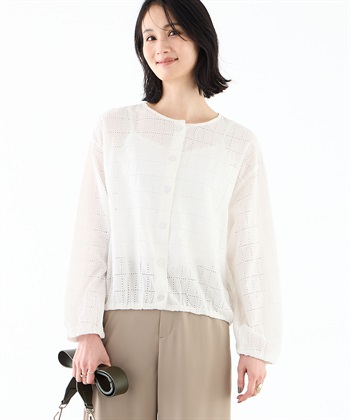 スクエア刺しゅうブルゾン(オフホワイト-9号)