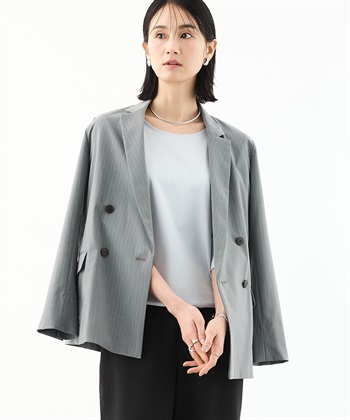 ［美品］CLEL ダブルブレスト 一部店舗限定】ライトギャバジンダブルブレストトレンチコート