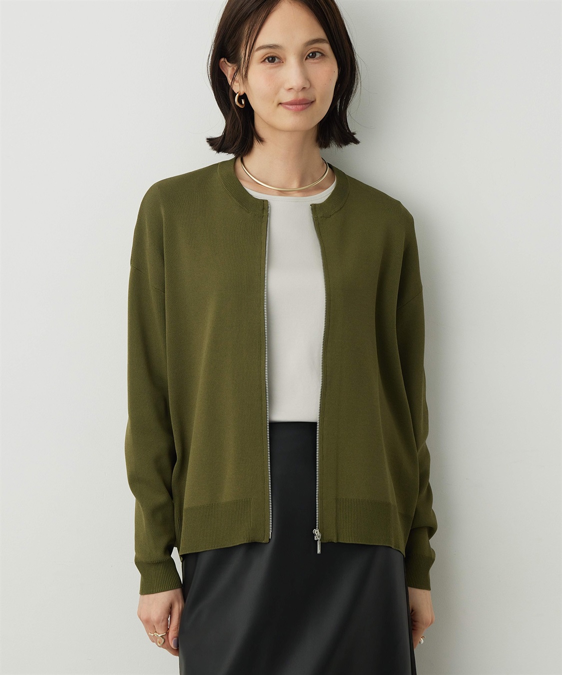 A/C DESIGN BY ALPHA CUBIC ニットブルゾン【洗える】_main