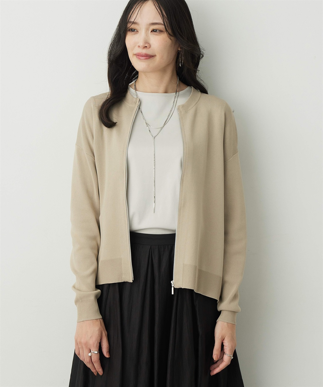 A/C DESIGN BY ALPHA CUBIC ニットブルゾン【洗える】_variation_3