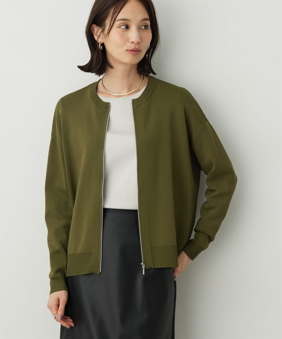 A/C DESIGN BY ALPHA CUBIC ニットブルゾン【洗える】_variation_4