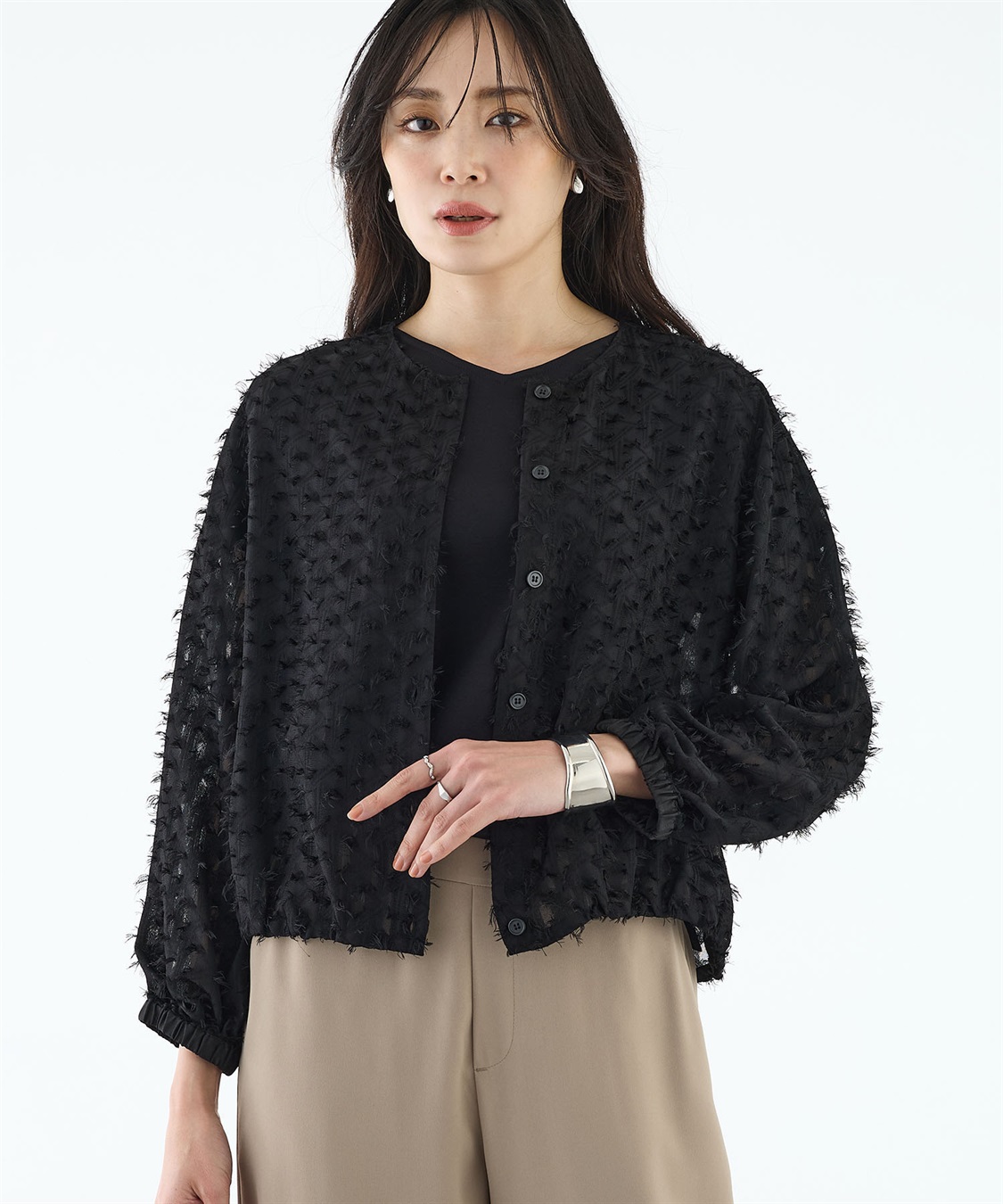 A/C DESIGN BY ALPHA CUBIC カットジャガードブルゾン_variation_1