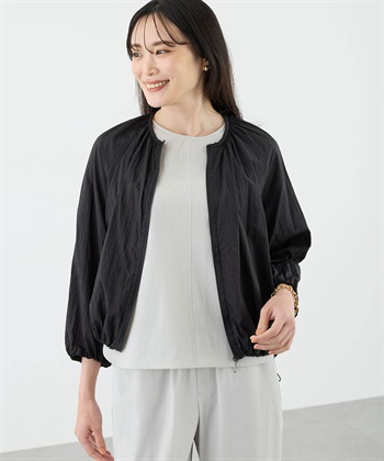 シアーワッシャーブルゾン【接触冷感】(ブラック-9号)