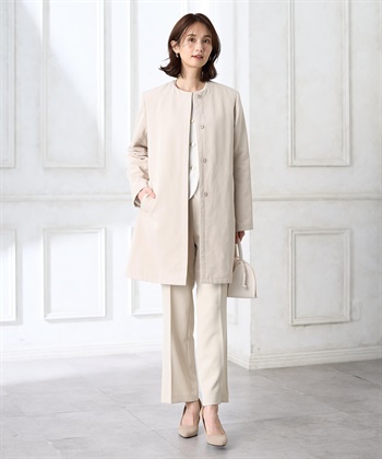 スーパーウォームグログランノーカラーコート【はっ水・軽量】(ベージュ-9号)