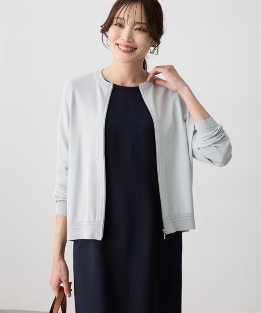 ジップアップブルゾン【接触冷感・UVカット・ウォッシャブル・毛玉になりにくい】