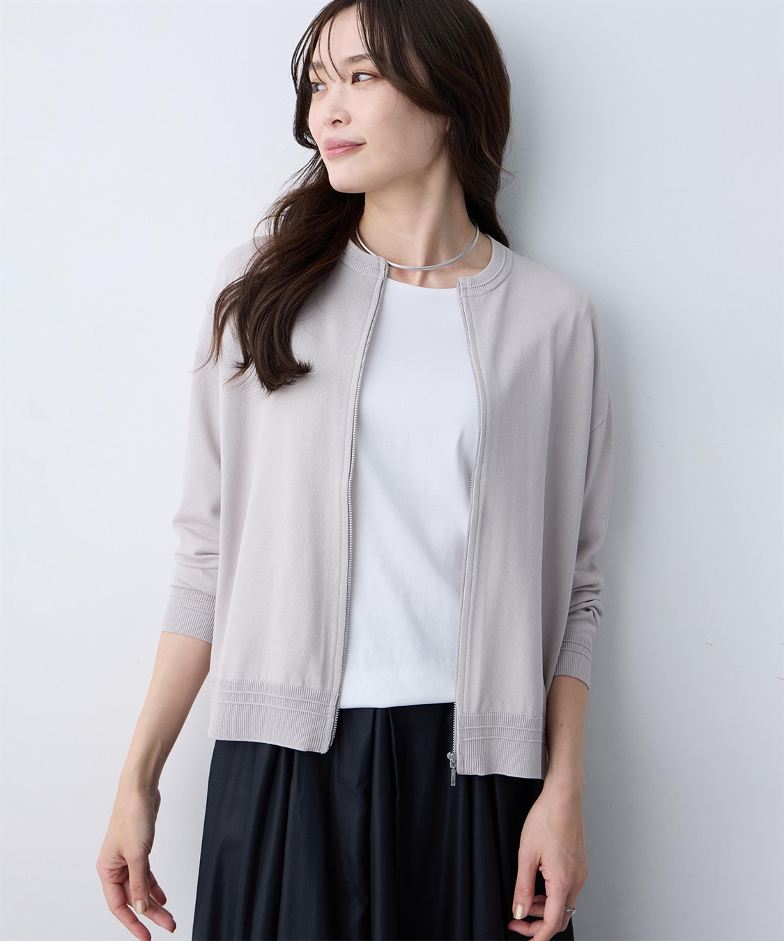 A/C DESIGN BY ALPHA CUBIC ジップアップブルゾン【接触冷感・UVカット・ウォッシャブル・毛玉になりにくい】_variation_1