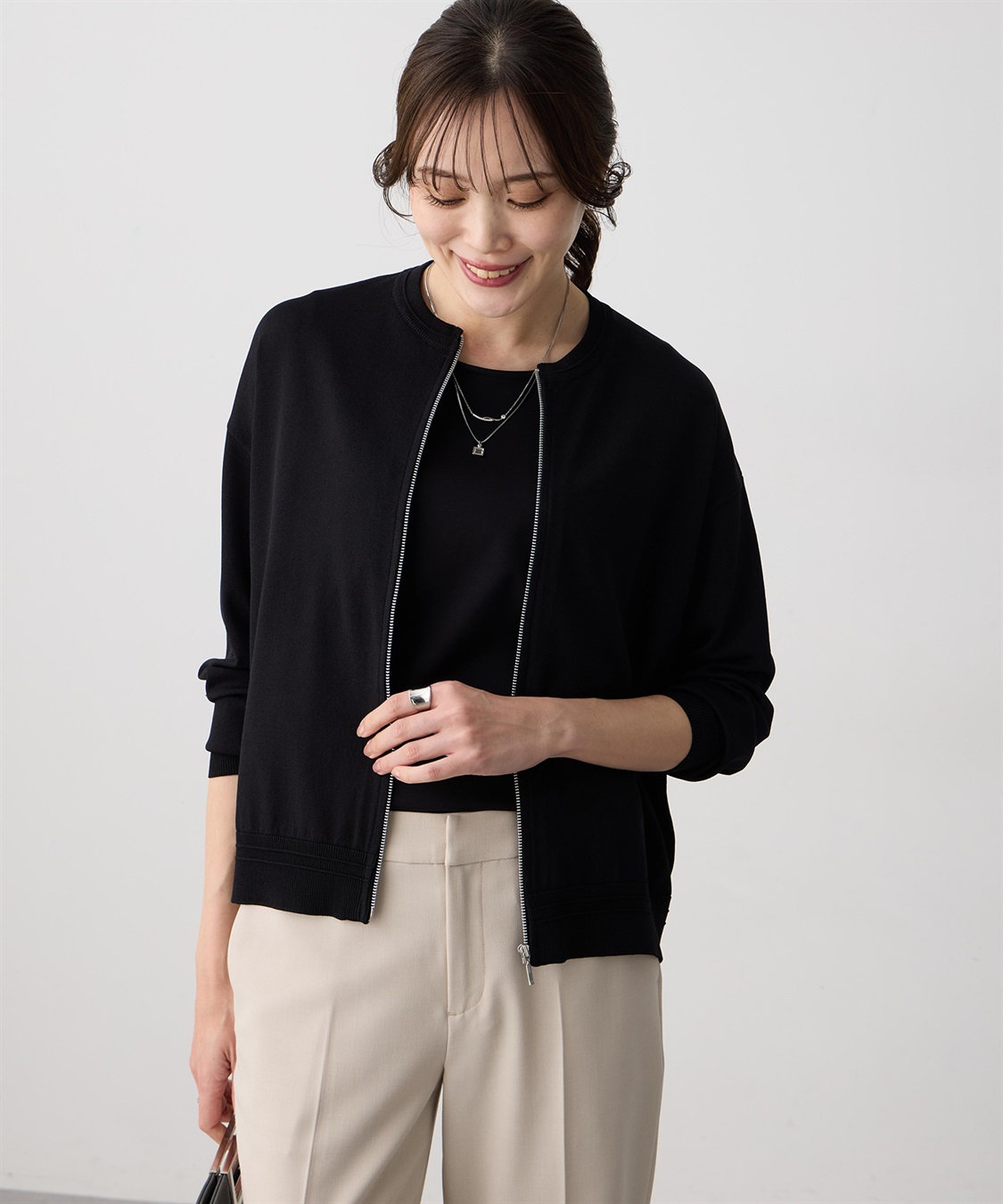 A/C DESIGN BY ALPHA CUBIC ジップアップブルゾン【接触冷感・UVカット・ウォッシャブル・毛玉になりにくい】_variation_2