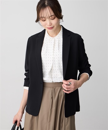 A/C DESIGN BY ALPHA CUBIC ストレッチジョーゼットテーラードジャケット【接触冷感・UVカット・吸水速乾・セットアップ対応】_variationthumb_1