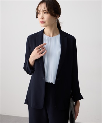 A/C DESIGN BY ALPHA CUBIC ストレッチジョーゼットテーラードジャケット【接触冷感・UVカット・吸水速乾・セットアップ対応】_variationthumb_3