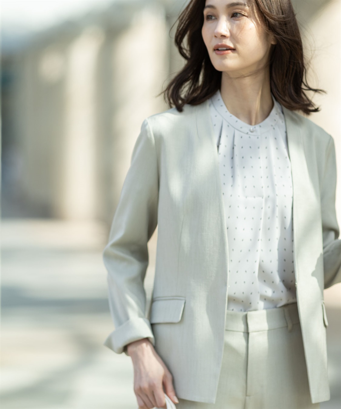 A/C DESIGN BY ALPHA CUBIC リネンライクカラーレスジャケット【セットアップ対応】_main