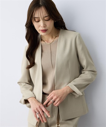 A/C DESIGN BY ALPHA CUBIC リネンライクカラーレスジャケット【セットアップ対応】_variationthumb_1