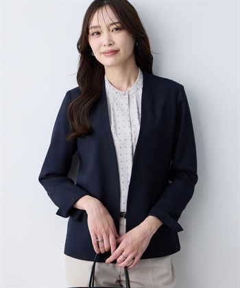 A/C DESIGN BY ALPHA CUBIC リネンライクカラーレスジャケット【セットアップ対応】_variationthumb_2