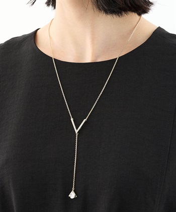 A/C DESIGN BY ALPHA CUBIC Vモチーフビジューネックレス_variationthumb_1