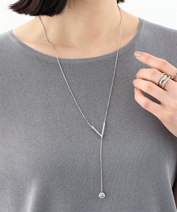 A/C DESIGN BY ALPHA CUBIC Vモチーフビジューネックレス_variationthumb_2