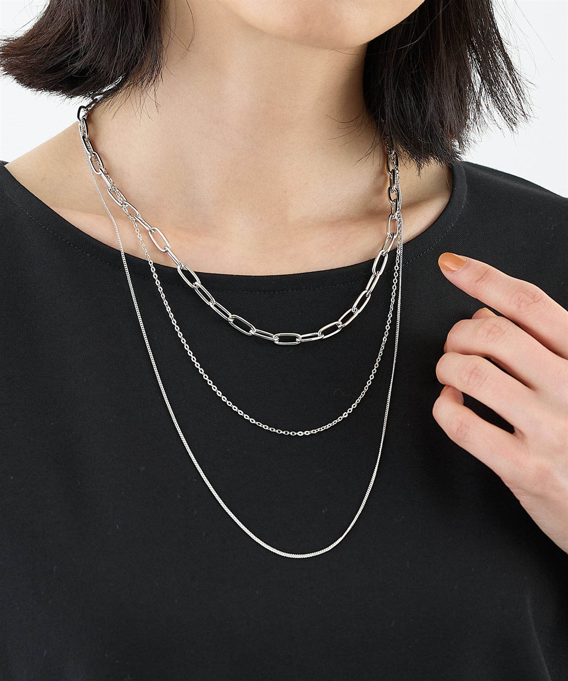 A/C DESIGN BY ALPHA CUBIC ３連ネックレス_main