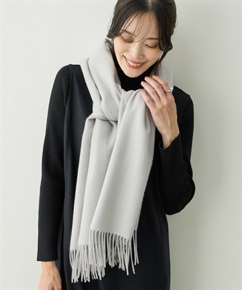 カシミヤミックスマフラー(ライトグレー-フリー)