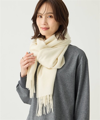カシミヤミックスマフラー(オフホワイト-フリー)