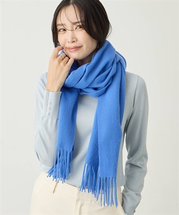 カシミヤミックスマフラー(ブルー-フリー)
