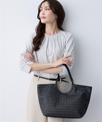 A/C DESIGN BY ALPHA CUBIC 編み込み風合皮トートバッグ_variationthumb_1