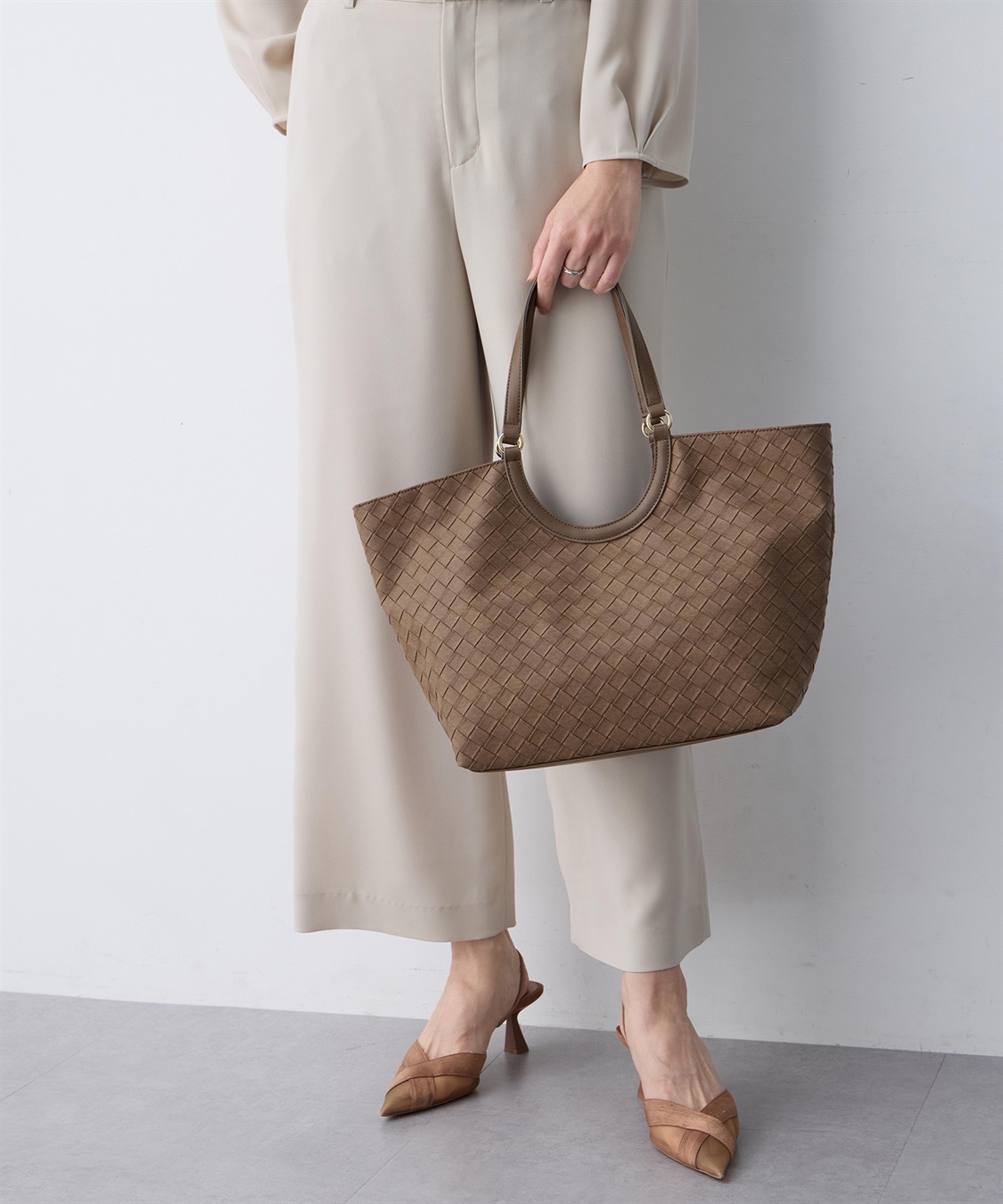 A/C DESIGN BY ALPHA CUBIC 編み込み風合皮トートバッグ_variation_2