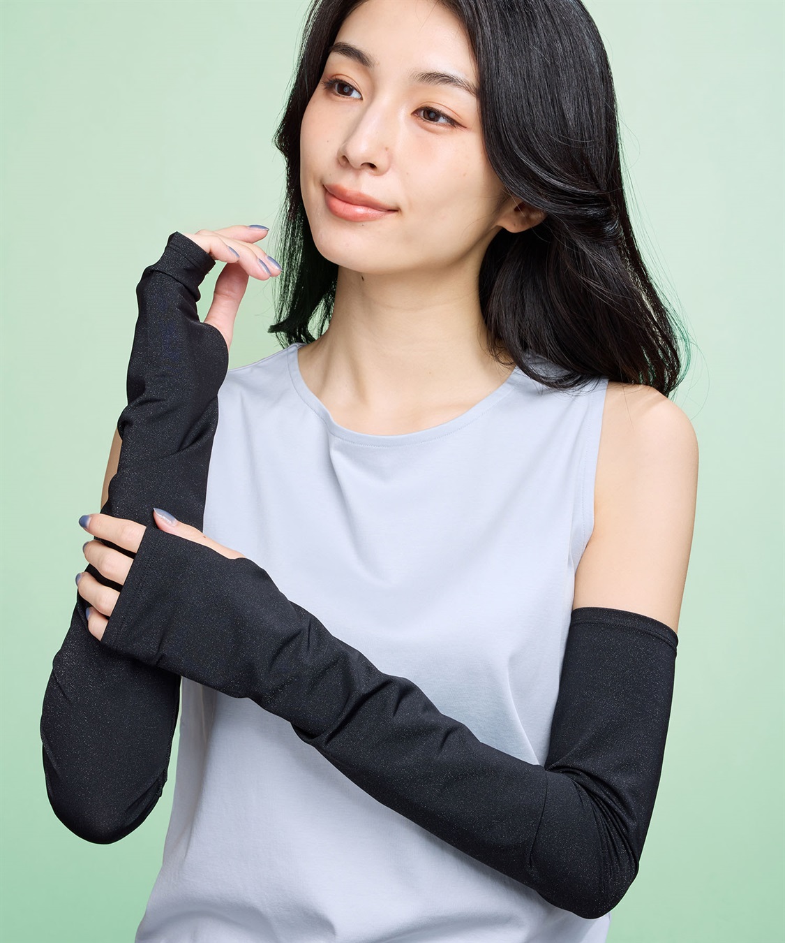 A/C DESIGN BY ALPHA CUBIC ラメアームカバー【接触冷感・UVカット】_variation_2