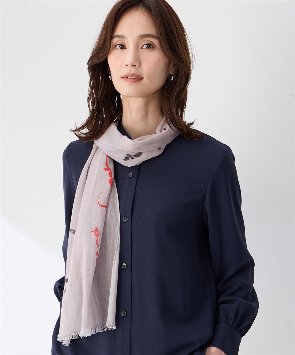 A/C DESIGN BY ALPHA CUBIC 【藤井桜子さんコラボ】メッセージプリントストール【綿100％】_variation_1