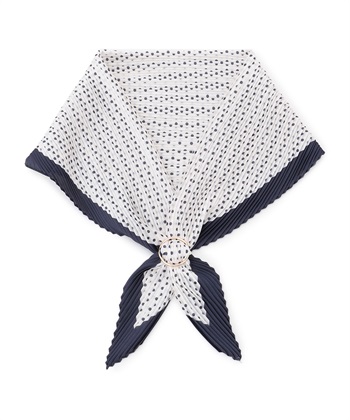 ドット柄ストール(ネイビー-フリー)