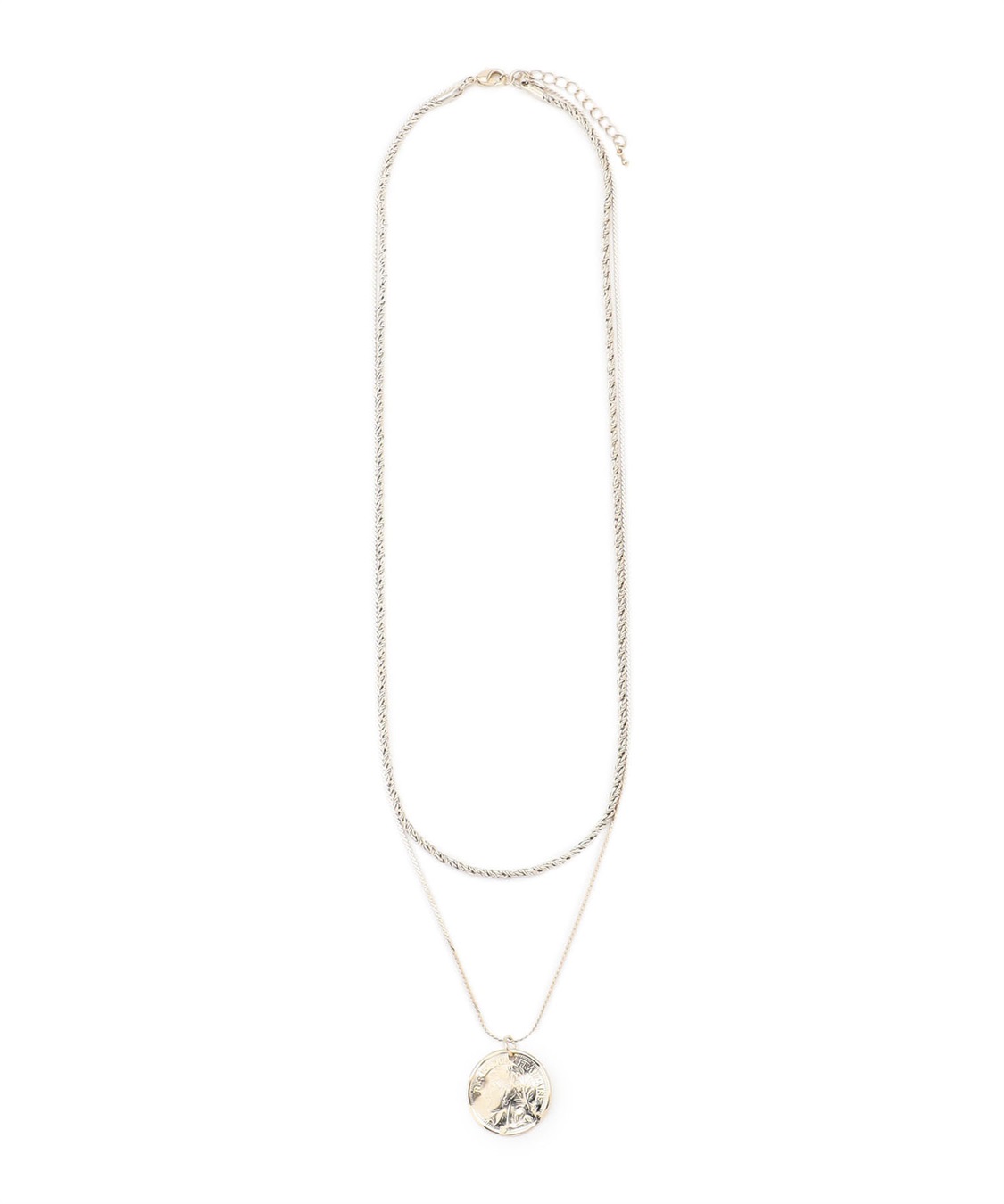 A/C DESIGN BY ALPHA CUBIC コイン付き2連ネックレス_main