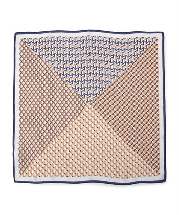 ジオメトリックプリントストール(オレンジ-フリー)