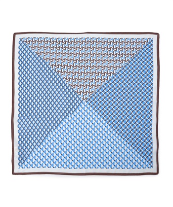 ジオメトリックプリントストール(ブルー-フリー)