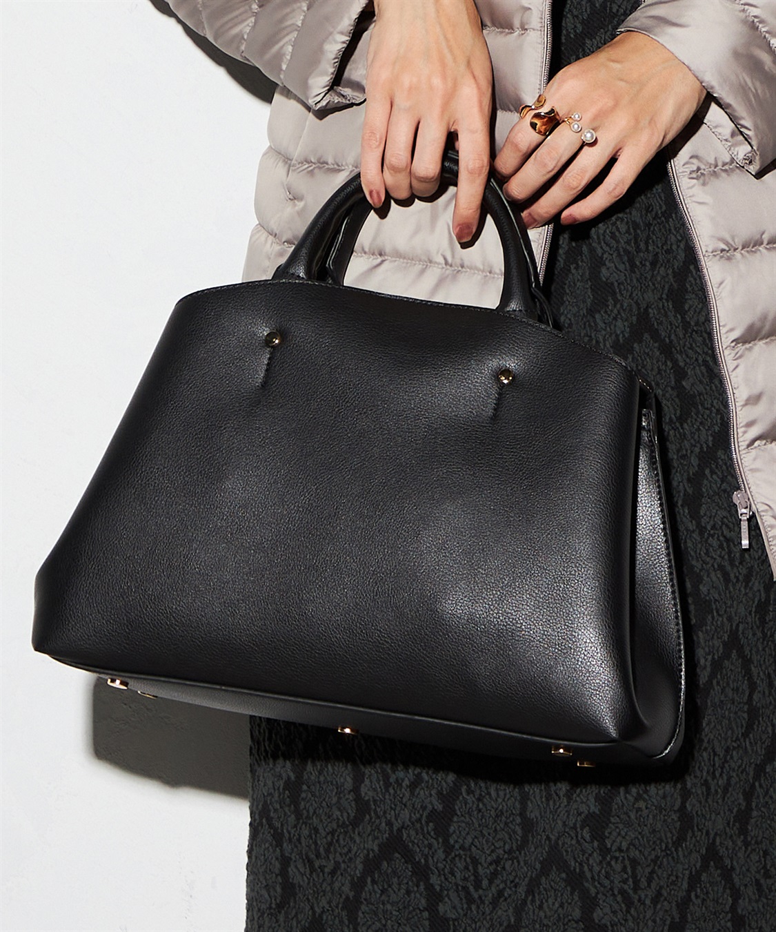 A/C DESIGN BY ALPHA CUBIC エコレザー2WAYトートバッグ_main