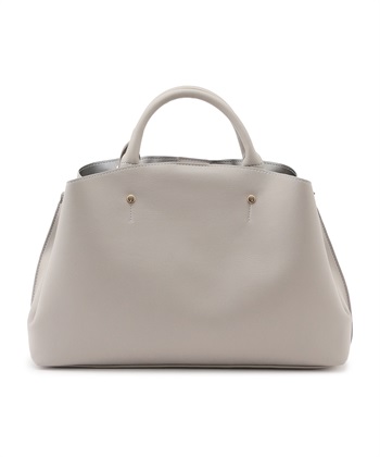 エコレザー2WAYトートバッグ(ライトグレー-フリー)