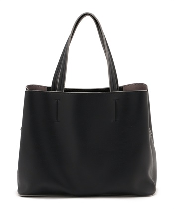 エコレザー2WAYトートバッグ(ブラック-フリー)