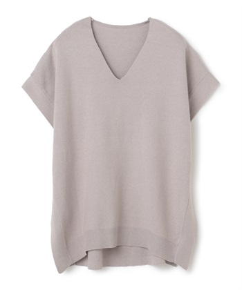 Vネックニットプルオーバー(ベージュ-36)