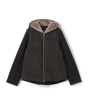 【EC限定】フード付きショート丈ブルゾン(ブラック-36)