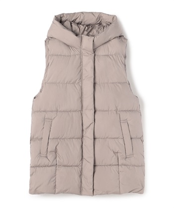 フード付き中綿ベスト(ブラウン-36)