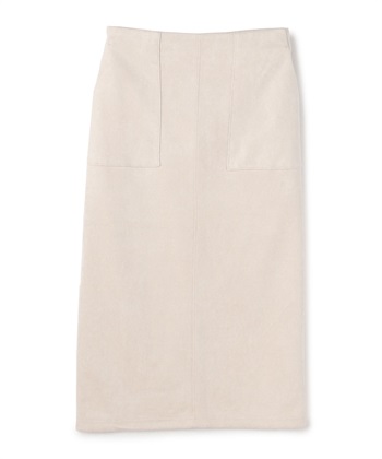 【EC限定】スエード調タイトスカート(ベージュ-36)