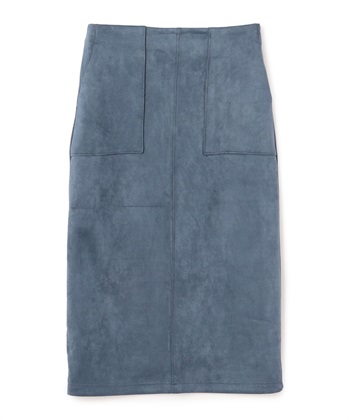 【EC限定】スエード調タイトスカート(ネイビー-36)