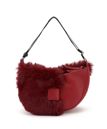 ムーンファーショルダーバッグ(レッド-FREE)