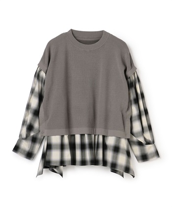 フェイクレイヤードプルオーバー(グレー-36)