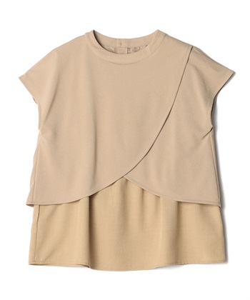 レイヤード風プルオーバーブラウス(ベージュ-36)